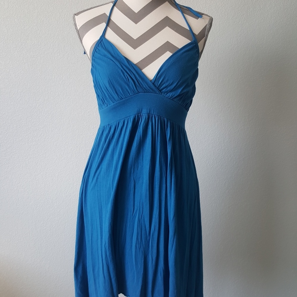 Blue halter dress